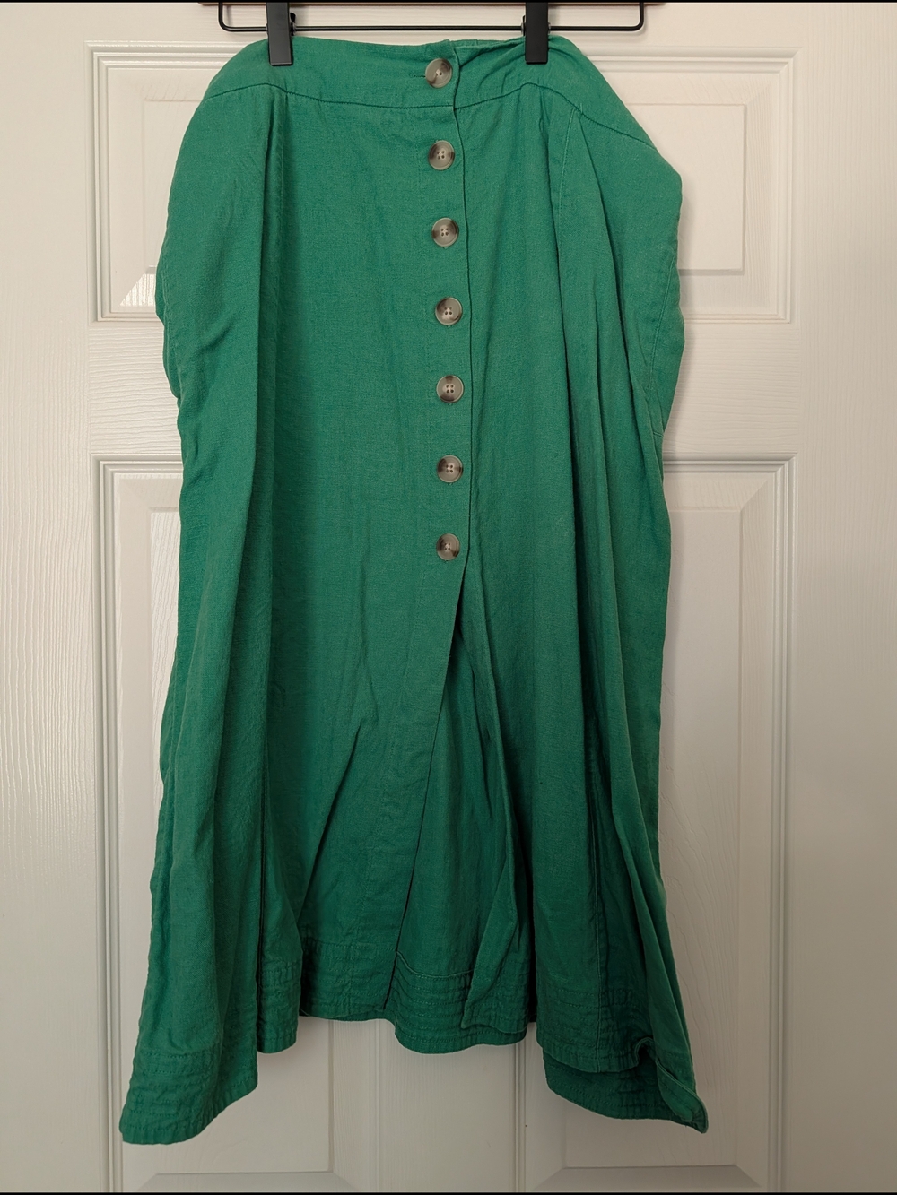 Universal Thread Emerald Green Button-Front Midi Skirt